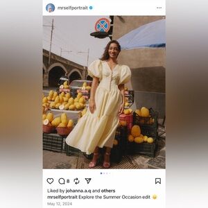 Self Portrait YELLOW JACQUARD MIDI DRESS